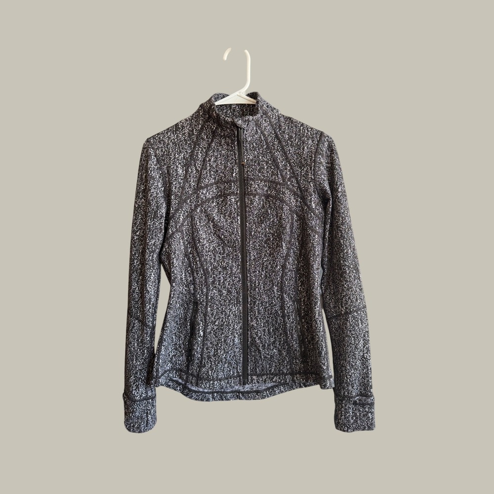 Lululemon Define Jacket Black White Static Marled Knit Full Zip Athletic Small